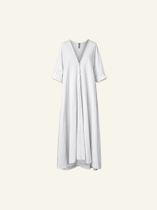 V-NECK DRESS IN MUSLIN