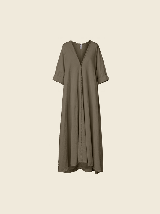 V-NECK DRESS IN MUSLIN
