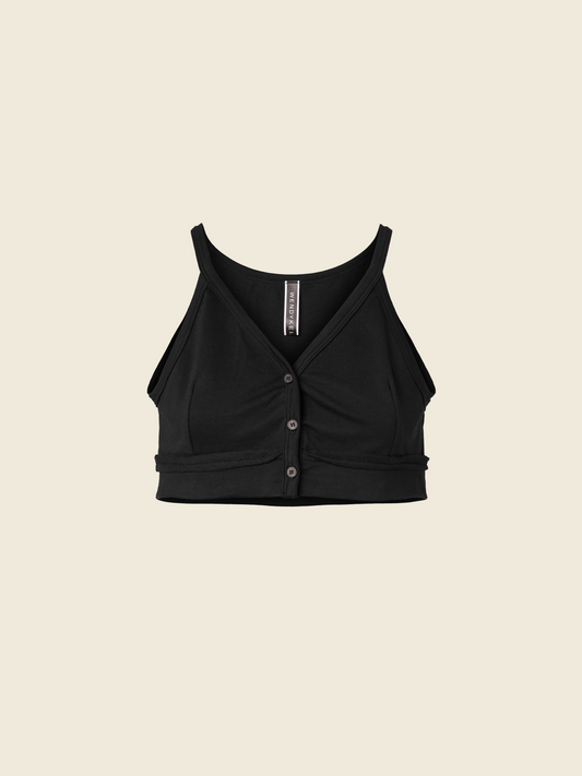 COTTON FLEECE CROP TOP WITH STRAPS