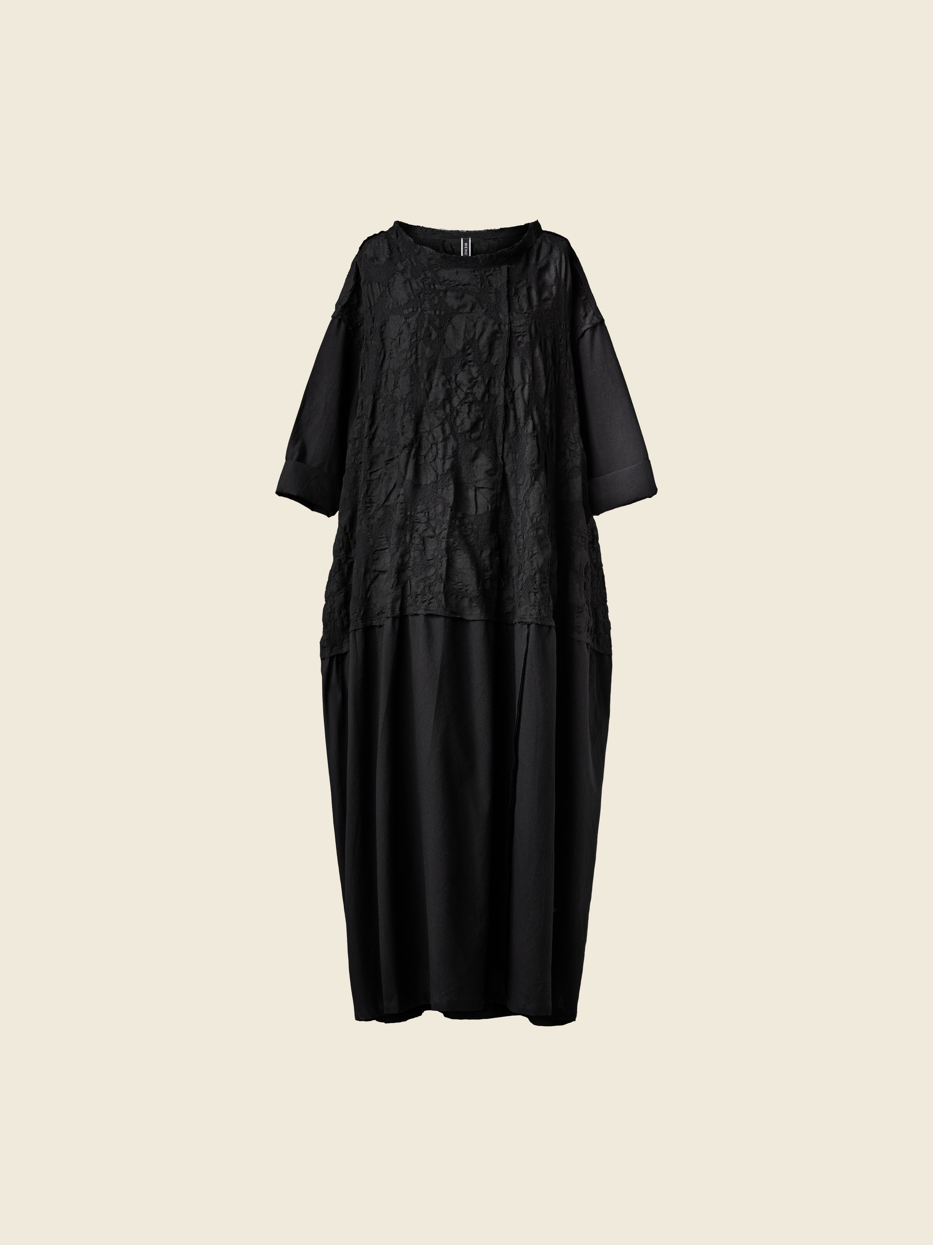 DRESS WITH SEMI-TRANSPARENT WOOL LACE TOP