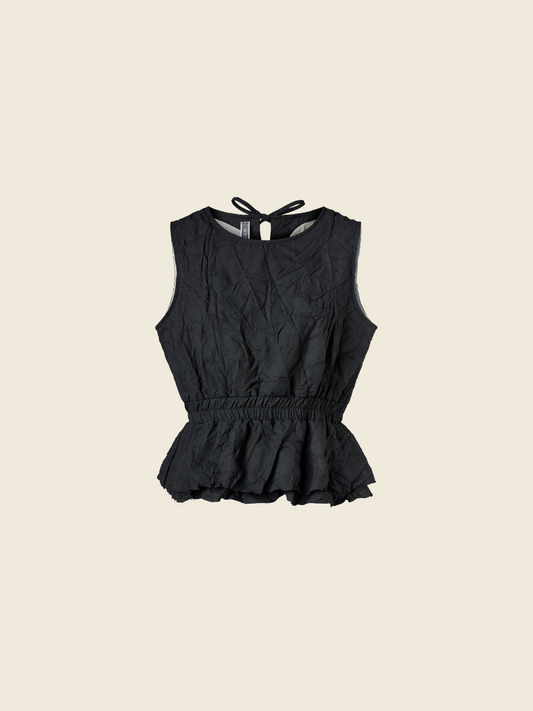 WRINKLED EFFECT T-SHIRT WITH RUFFLES