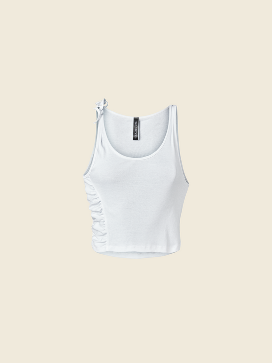 CROP TANK TOP WITH CURLING ON THE SIDE