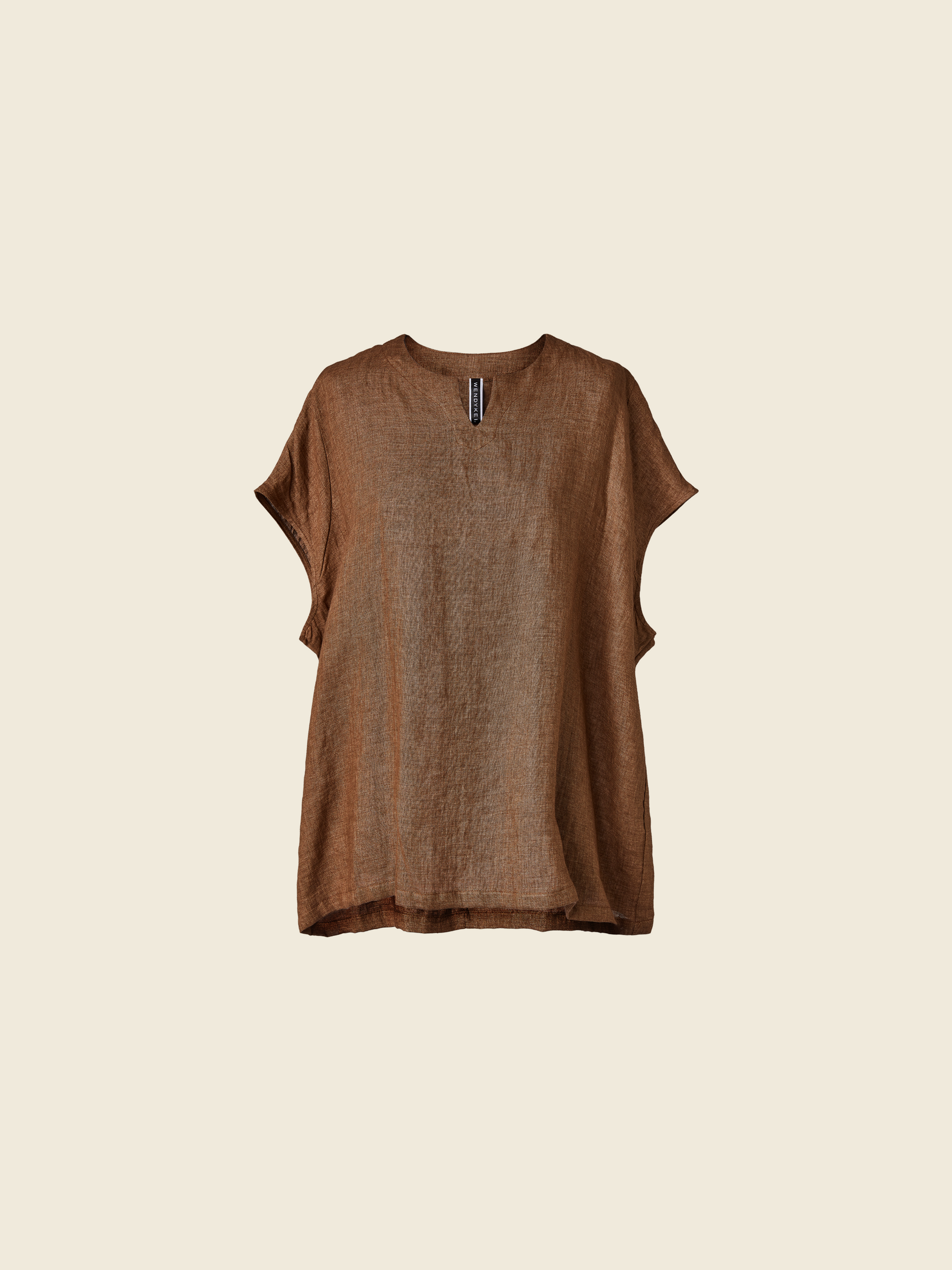 100% 亚麻宽版束腰外衣