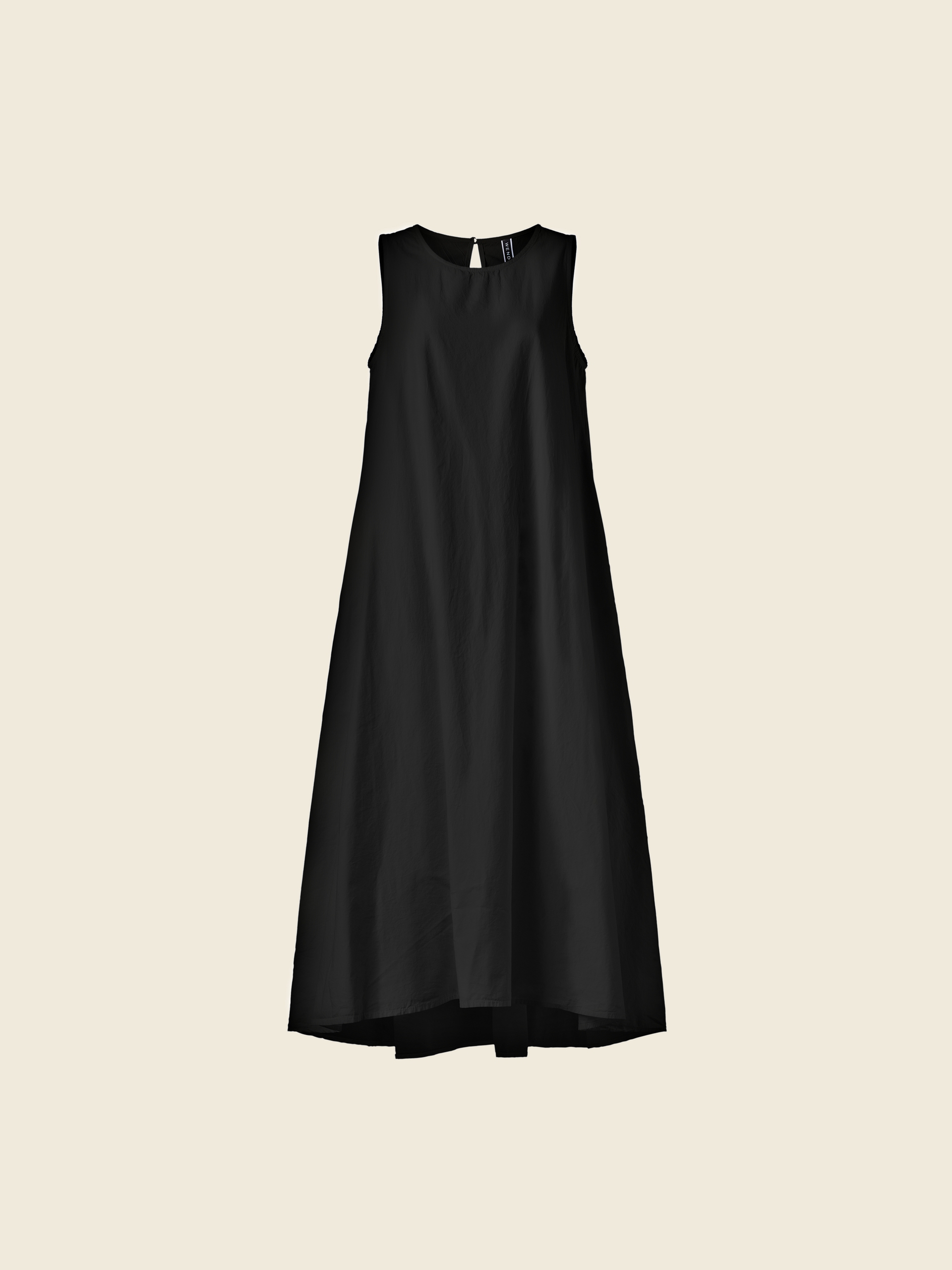 LONG SLEEVELESS DRESS IN POPLIN