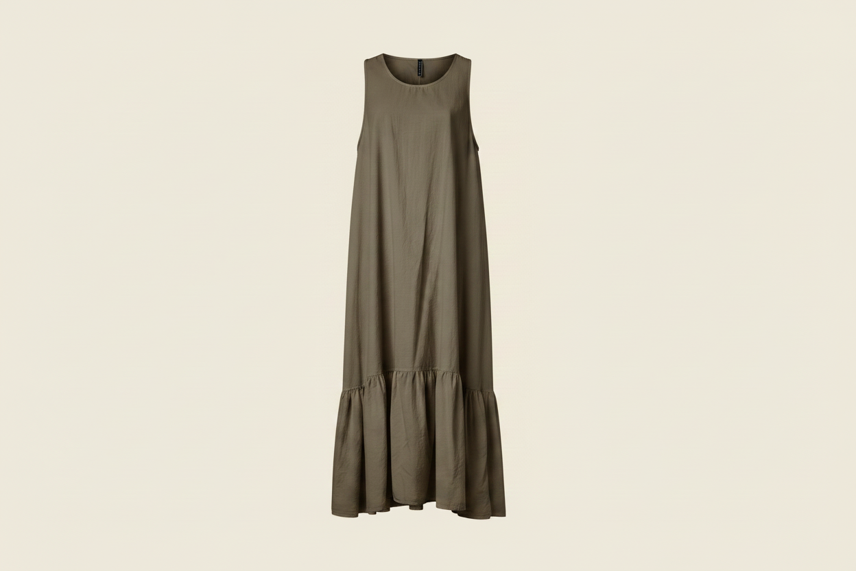 LONG MUSLIN DRESS WITH FINAL FRILL