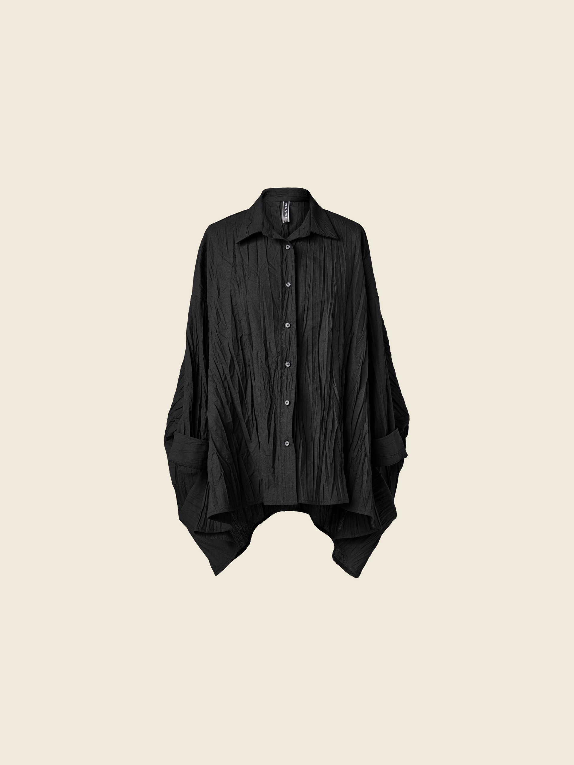 WIDE SHIRT IN WRINKLED EFFECT FABRIC