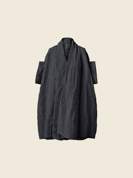 OVERCOAT IN WRINKLED FABRIC