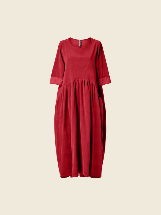 LONG VOLUMINOUS VELVET DRESS