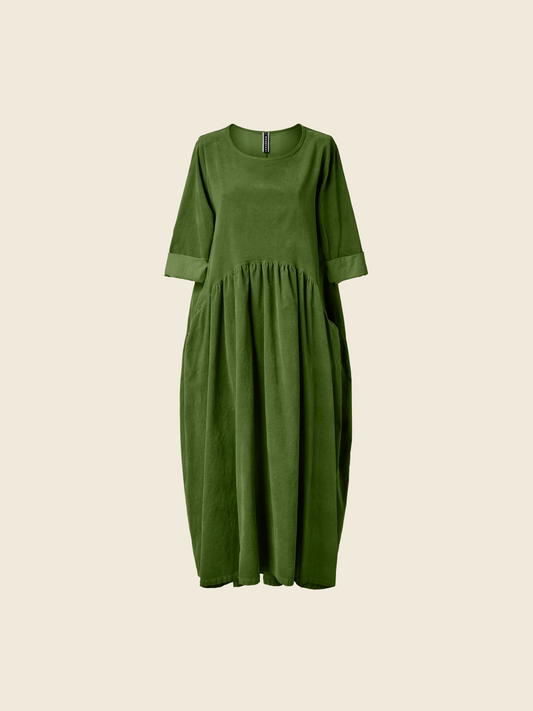 LONG VOLUMINOUS VELVET DRESS
