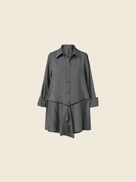 STRIPED SHIRT WITH BLACK INLAYS
