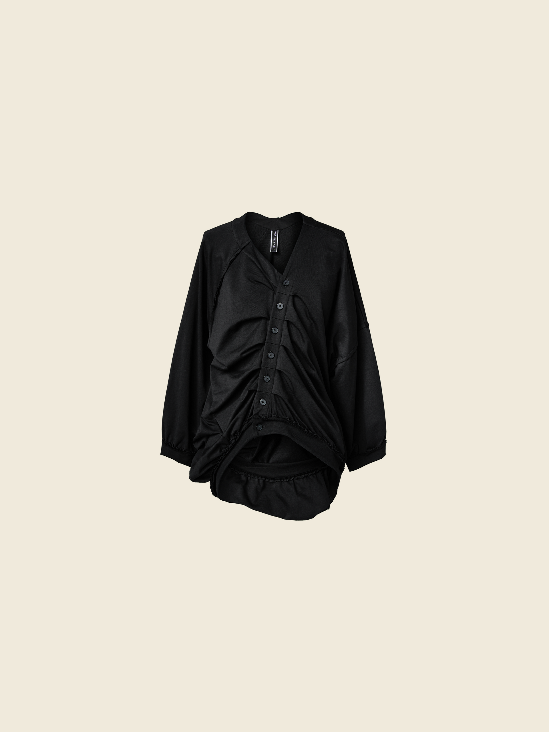 PLEATED SWEATSHIRT CARDIGAN