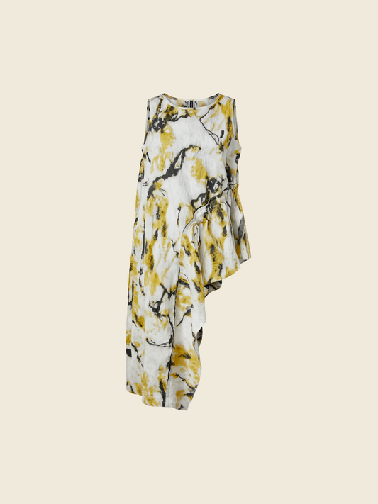 ASYMMETRIC TOP WITH YELLOW FLOWERS