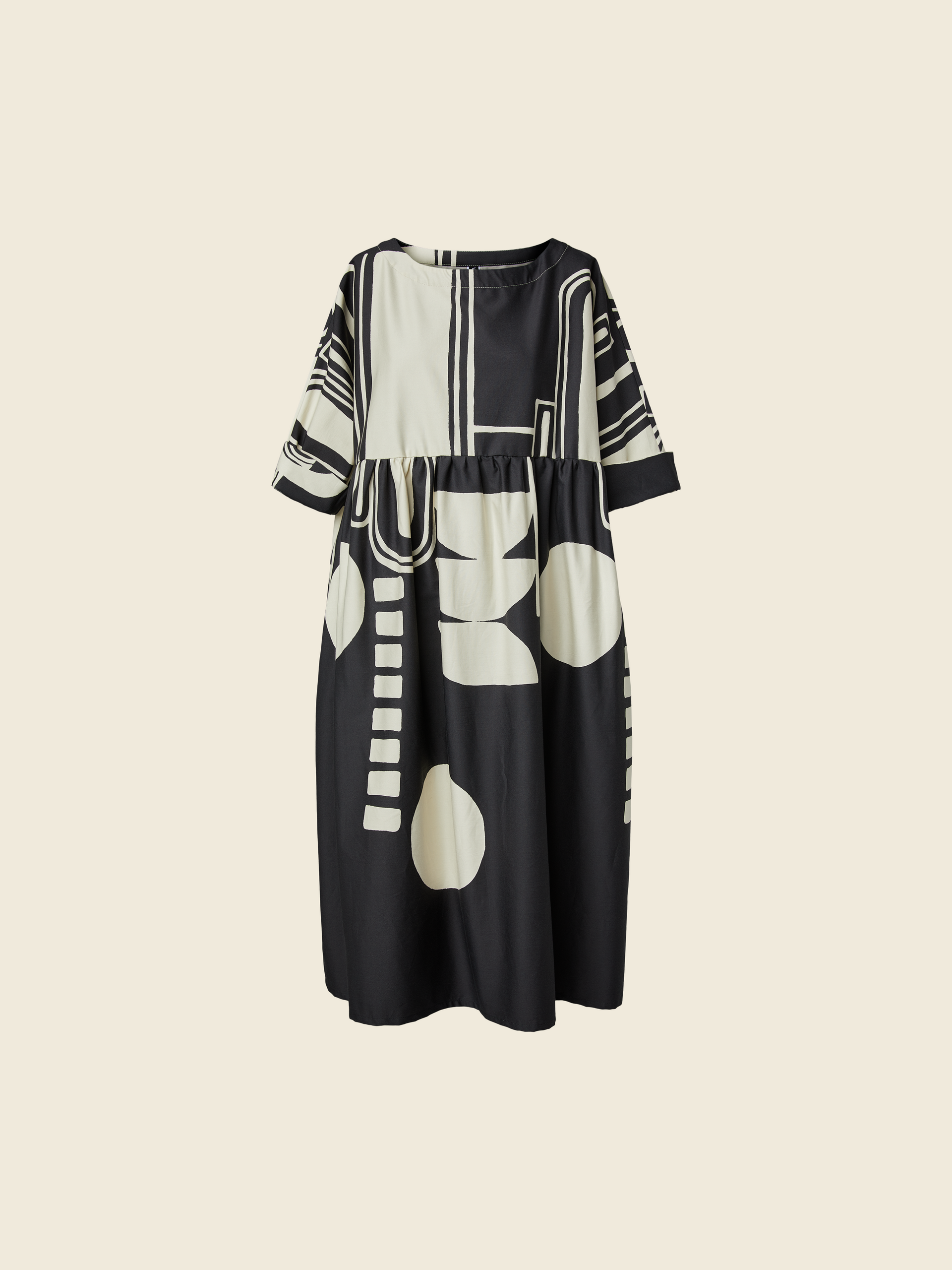 COTTON DRESS WITH GEOMETRIC PRINT