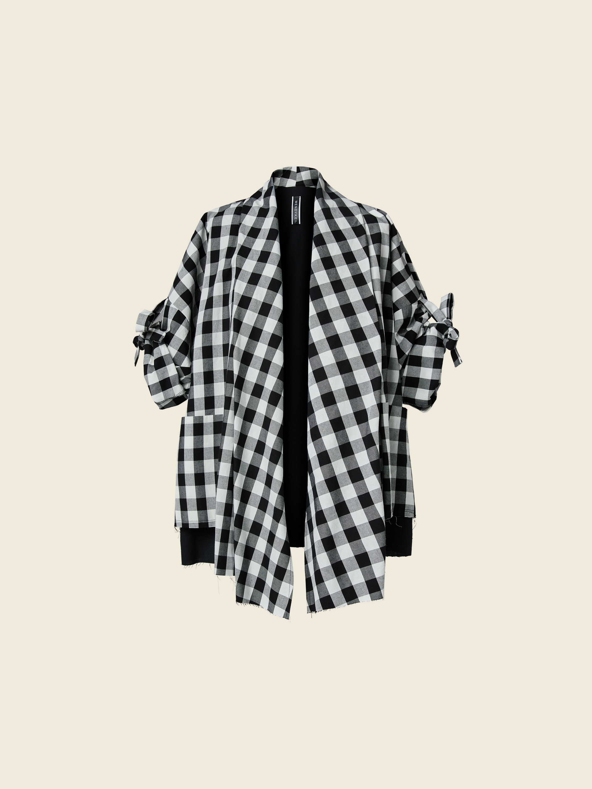 KIMONO IN CHECKED FABRIC