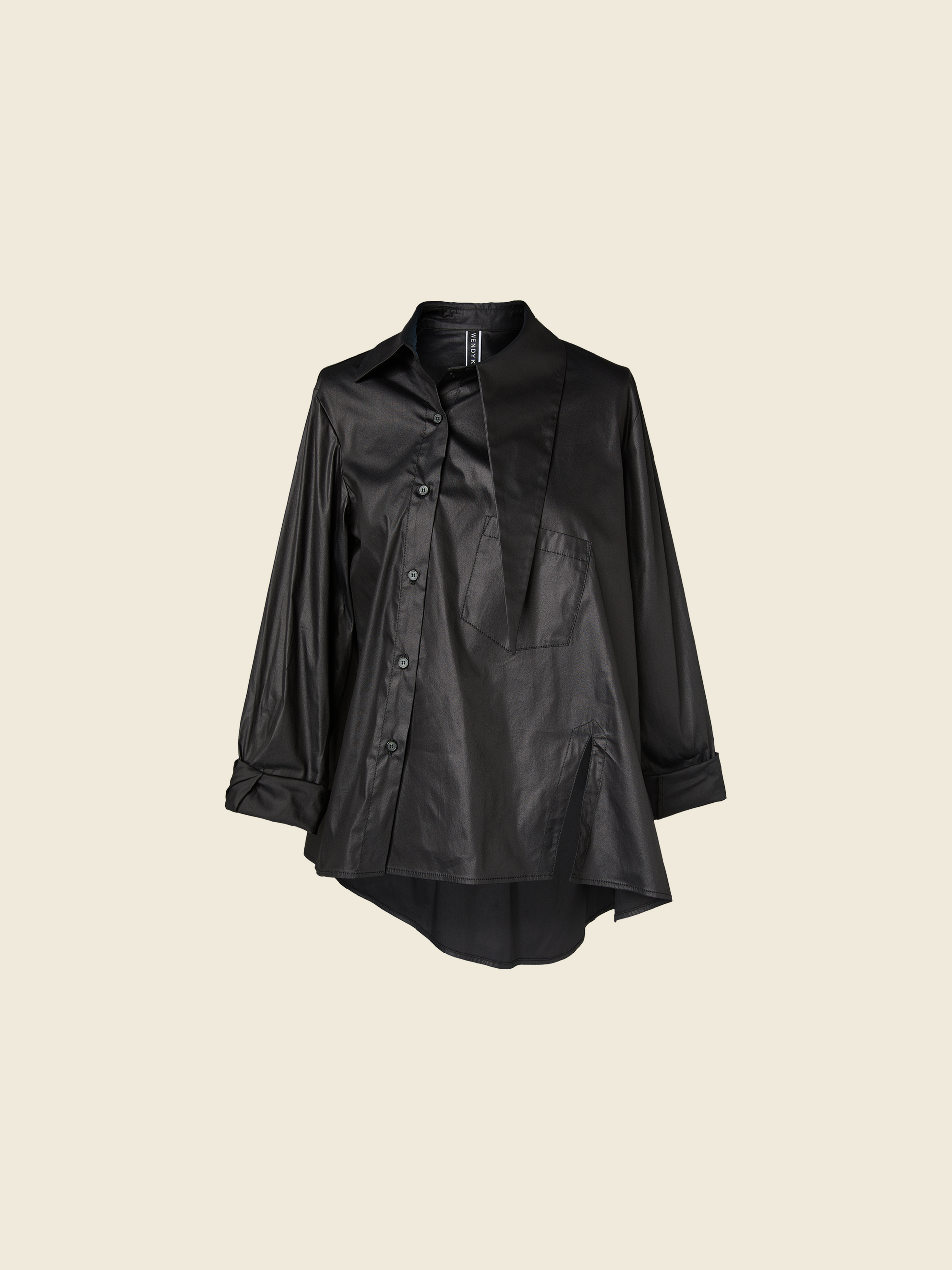 AW26 FAUX LEATHER SHIRT