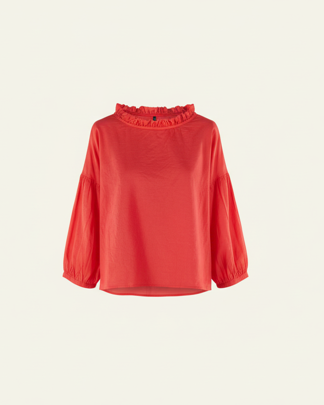 BLOUSE WITH RUFFLES ON THE NECK