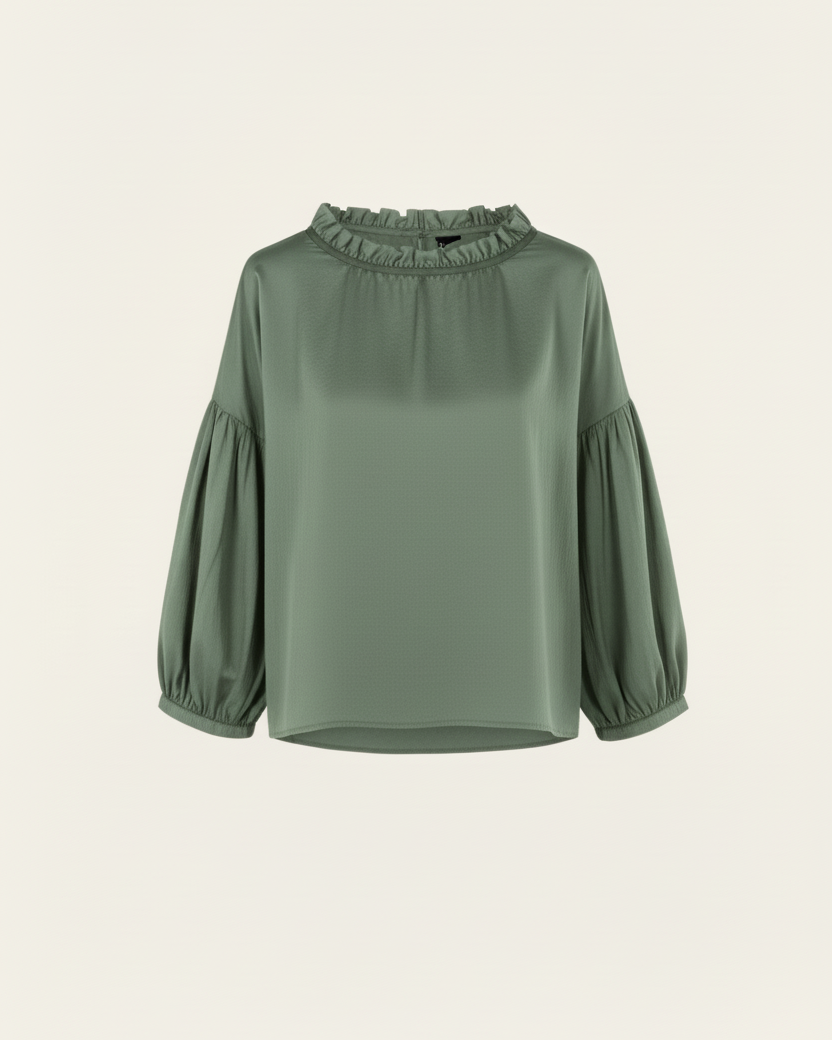 BLOUSE WITH RUFFLES ON THE NECK