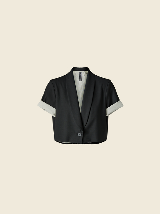 BLAZER CORTO CON COLLETTO A SCIALLE