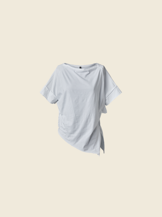 ASYMMETRIC T-SHIRT IN JERSEY COTTON FABRIC