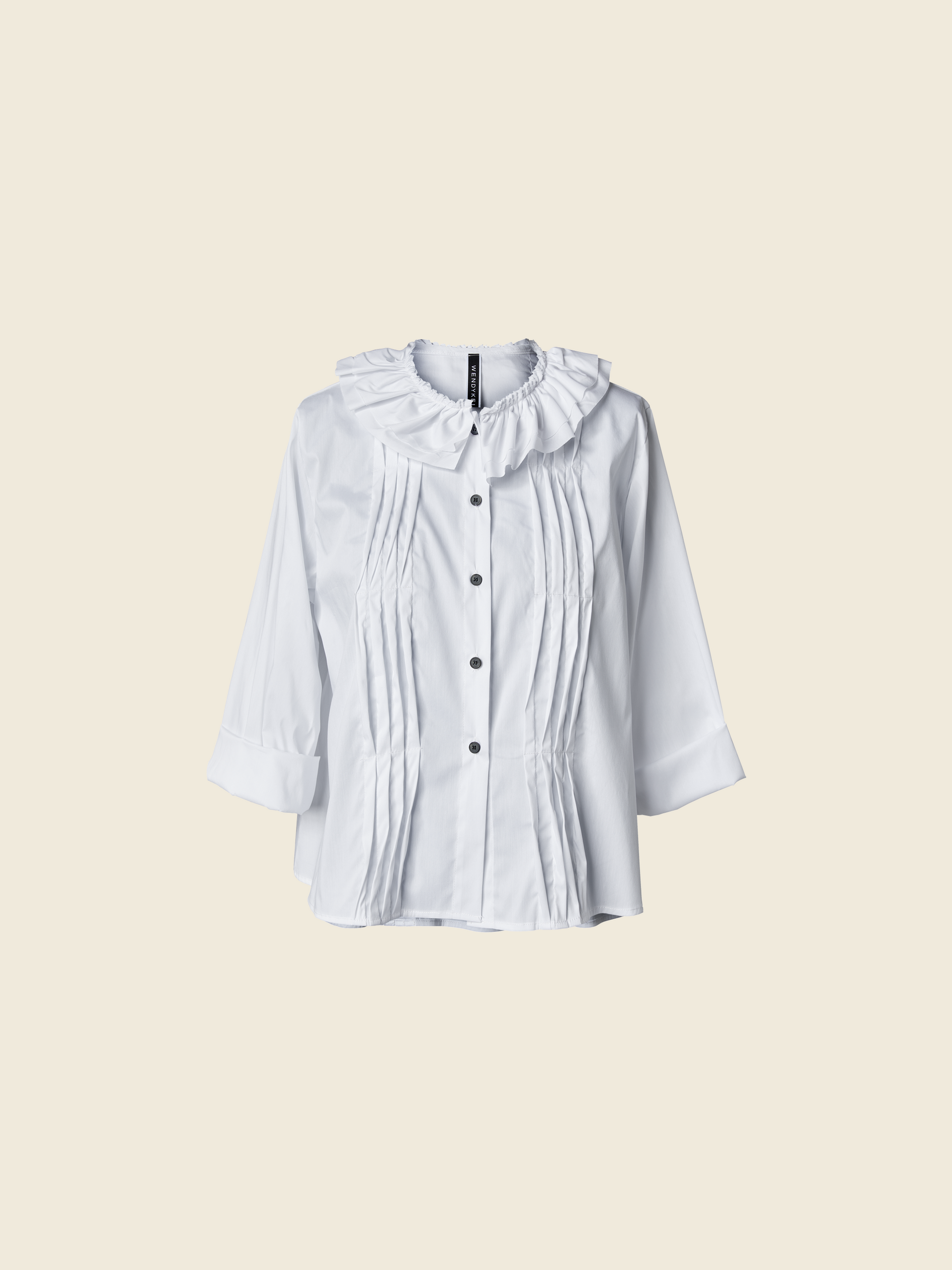 SHIRT WITH ROUCHE ON THE NECKLINE