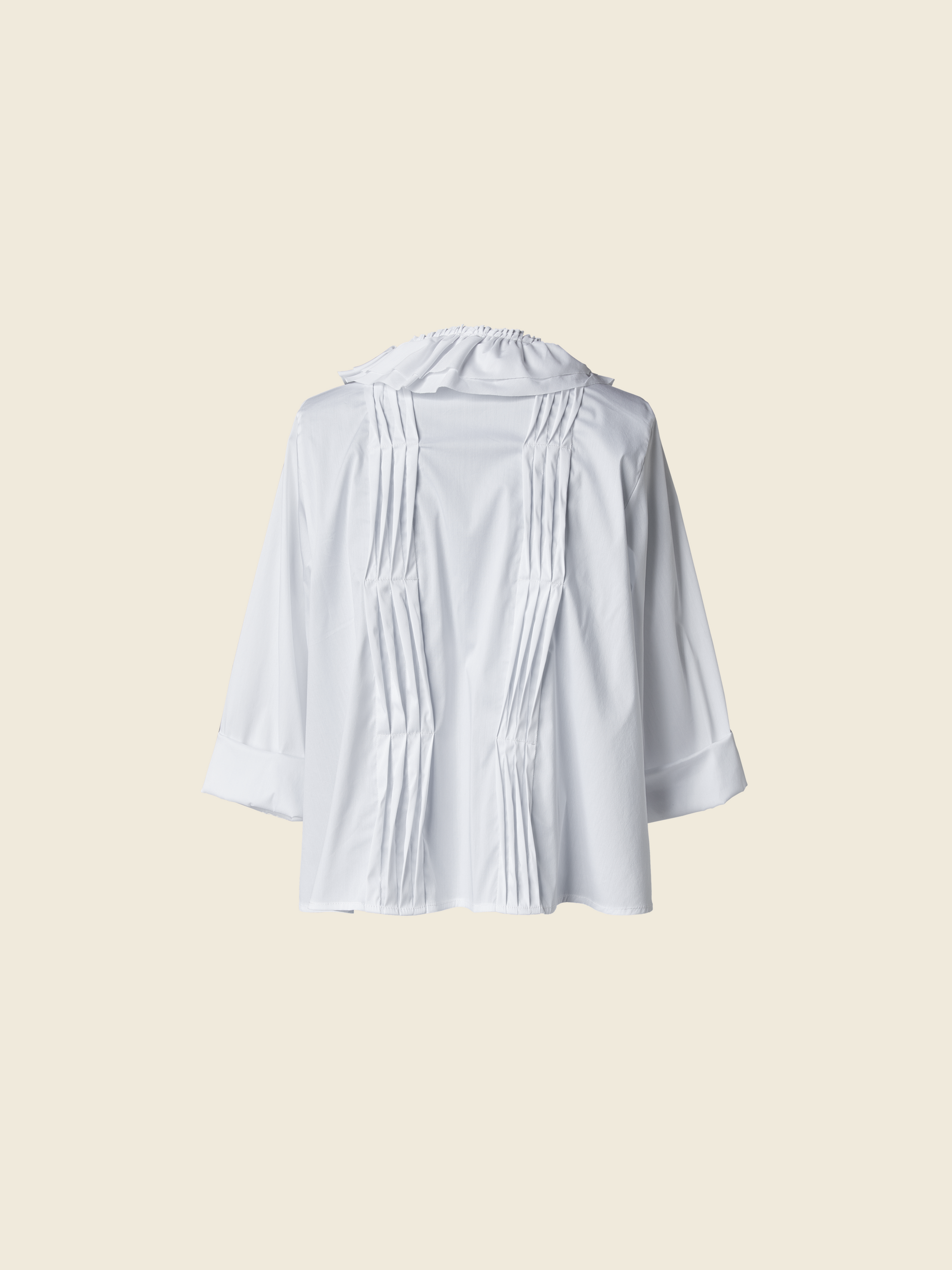 SHIRT WITH ROUCHE ON THE NECKLINE