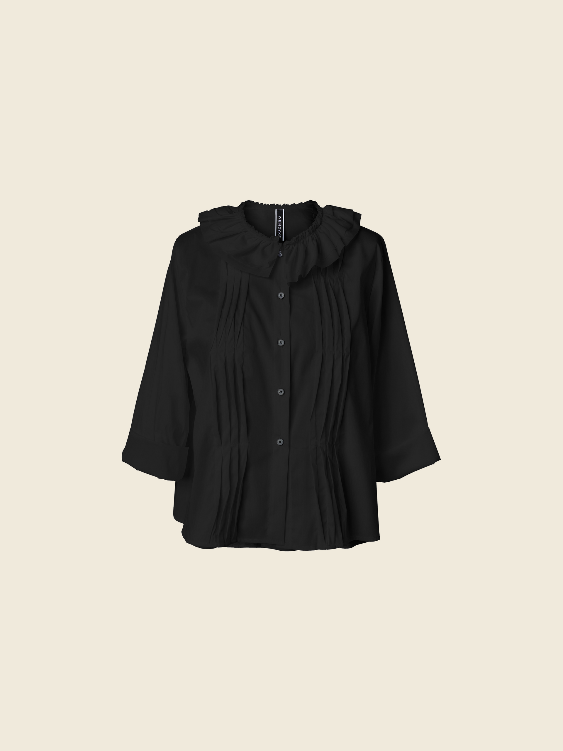 SHIRT WITH ROUCHE ON THE NECKLINE