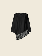 T-SHIRT WITH PATTERNED SIDE ROUCHE