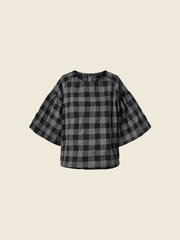 BELL SLEEVES CHECKED BLOUSE