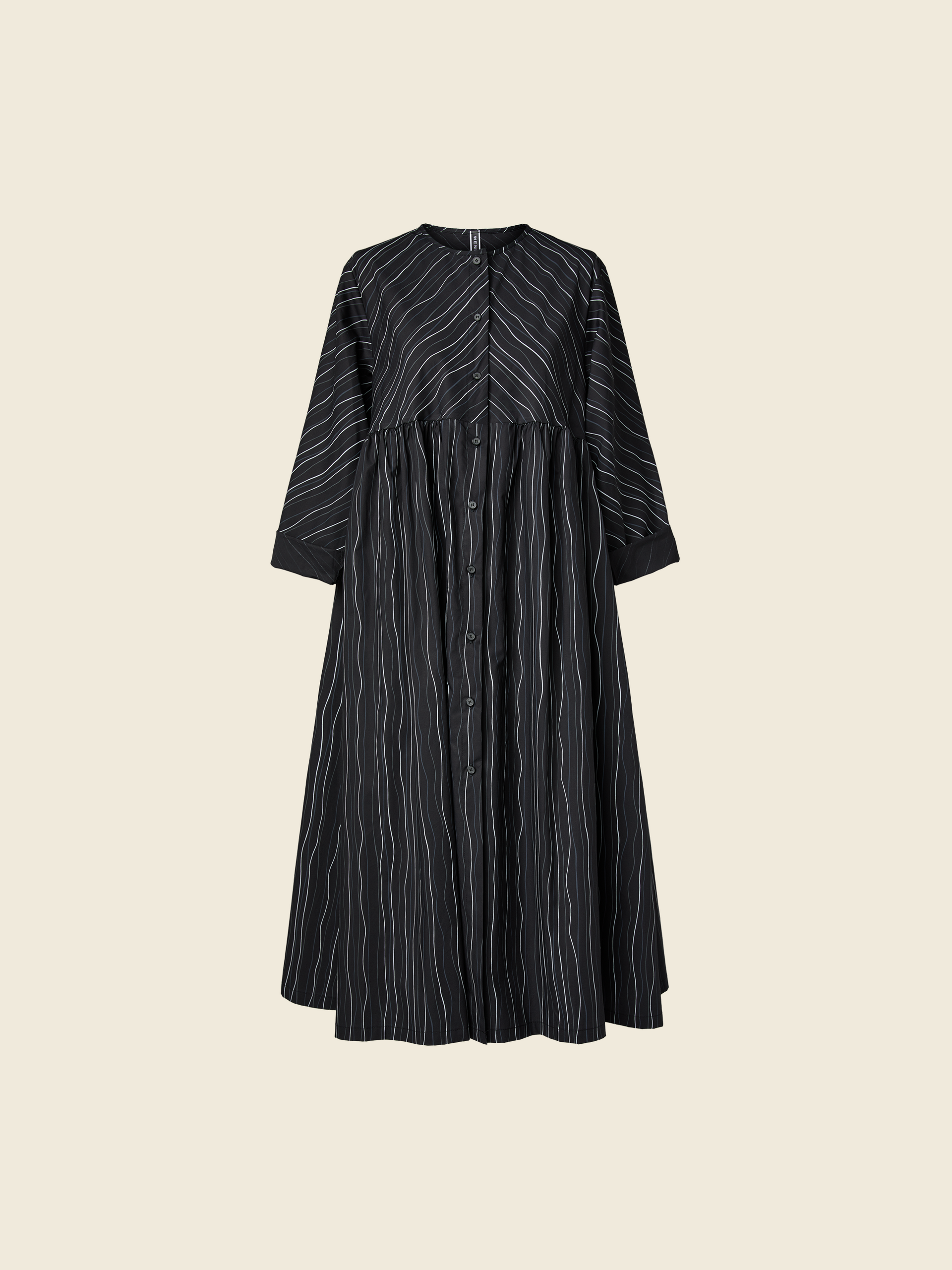 CHEMISIER DRESS IN WAVY PINSTRIPES FABRIC
