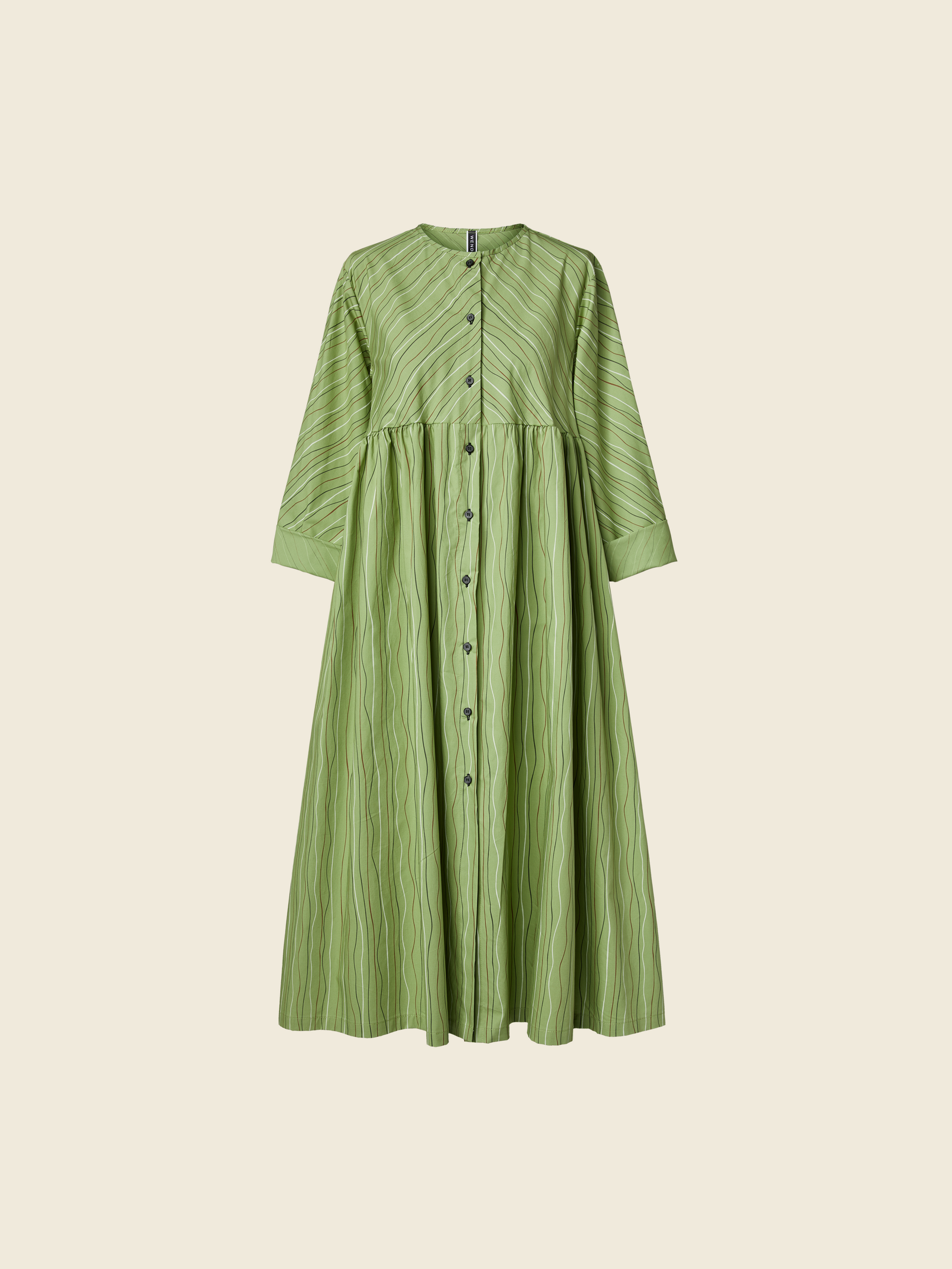 CHEMISIER DRESS IN WAVY PINSTRIPES FABRIC