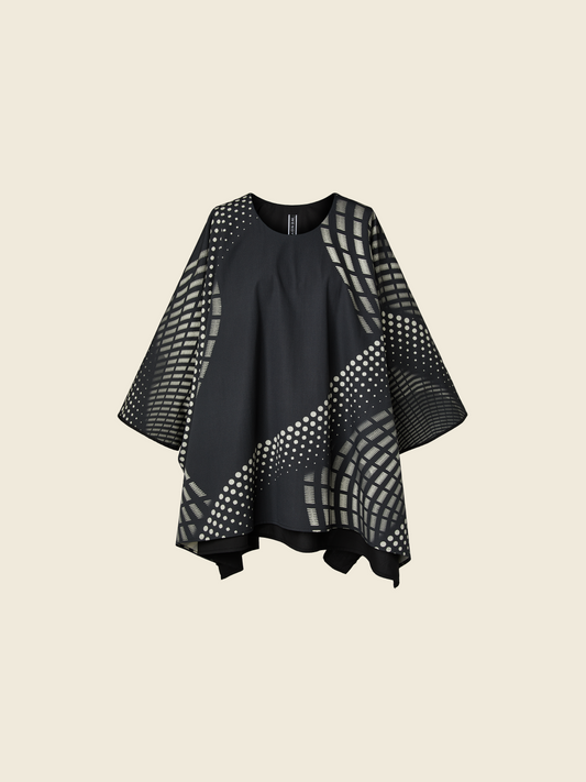 MAXI BLOUSE IN PRINTED COTTON FABRIC