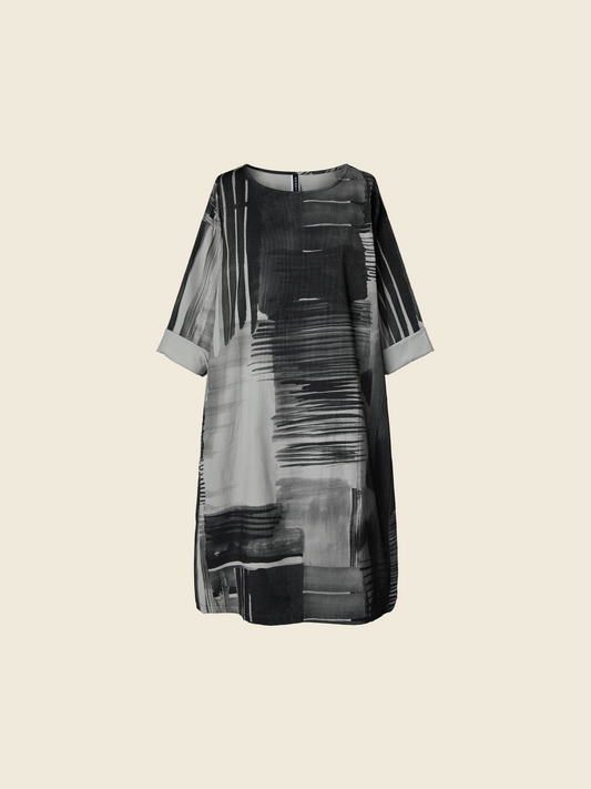 COTTON DRESS WITH ABSTRACT PRINT