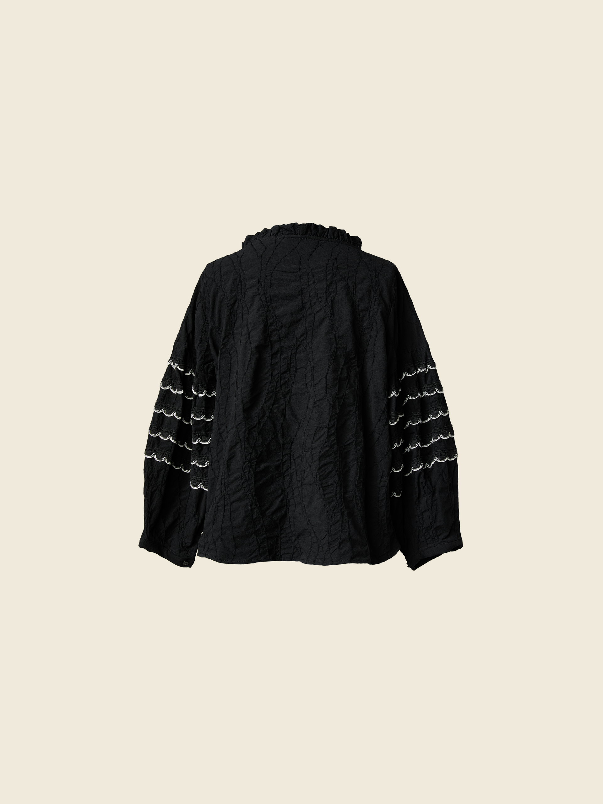 BLUSA CON PASSAMANERIA SULLE MANICHE