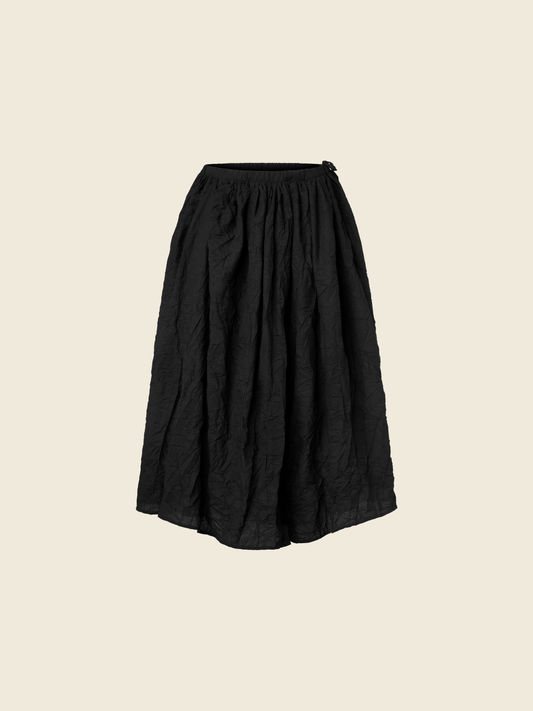 WIDE SKIRT WITH WRINKLED EFFECT