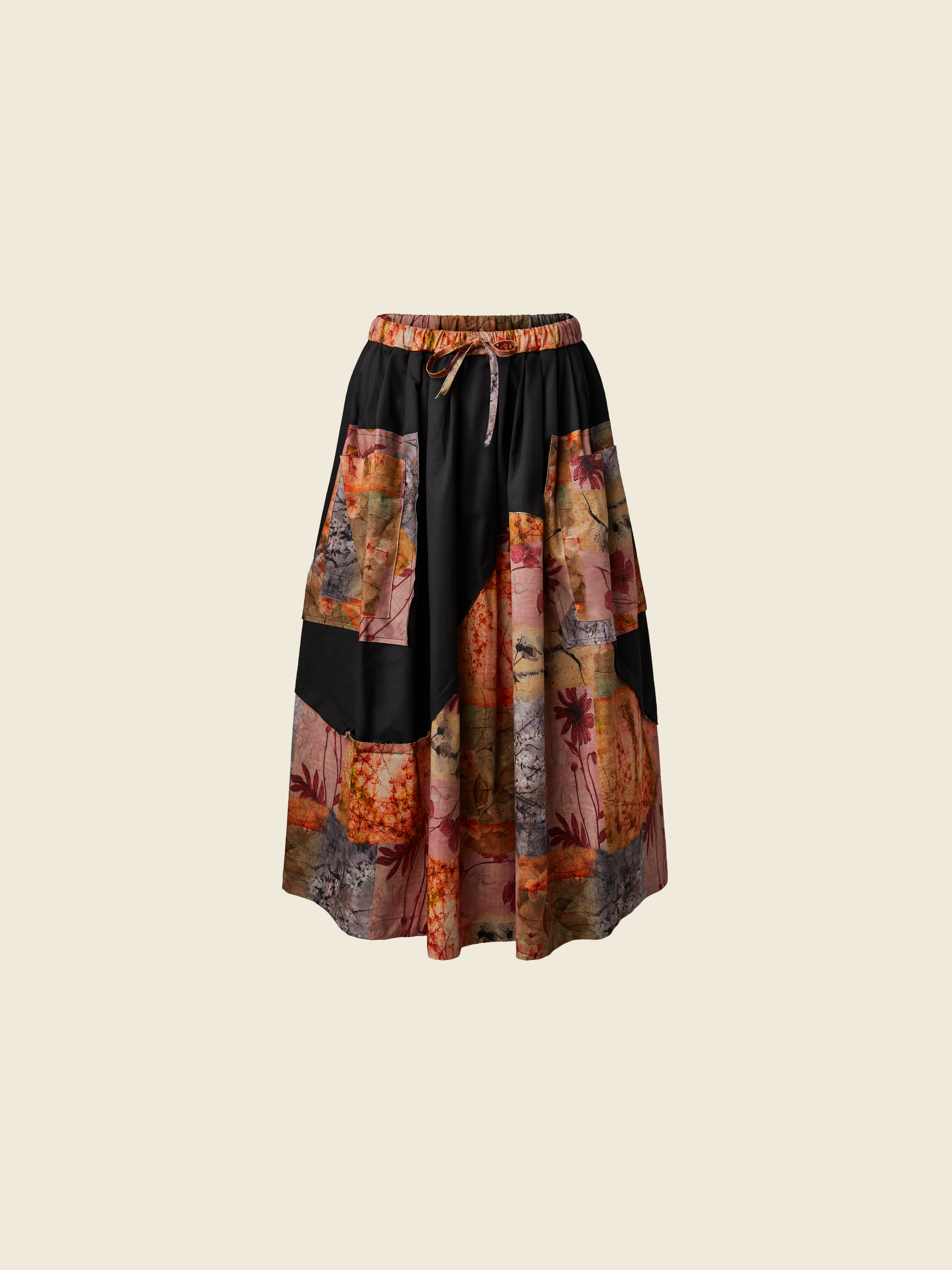 LONG FLORAL PATCHWORK SKIRT