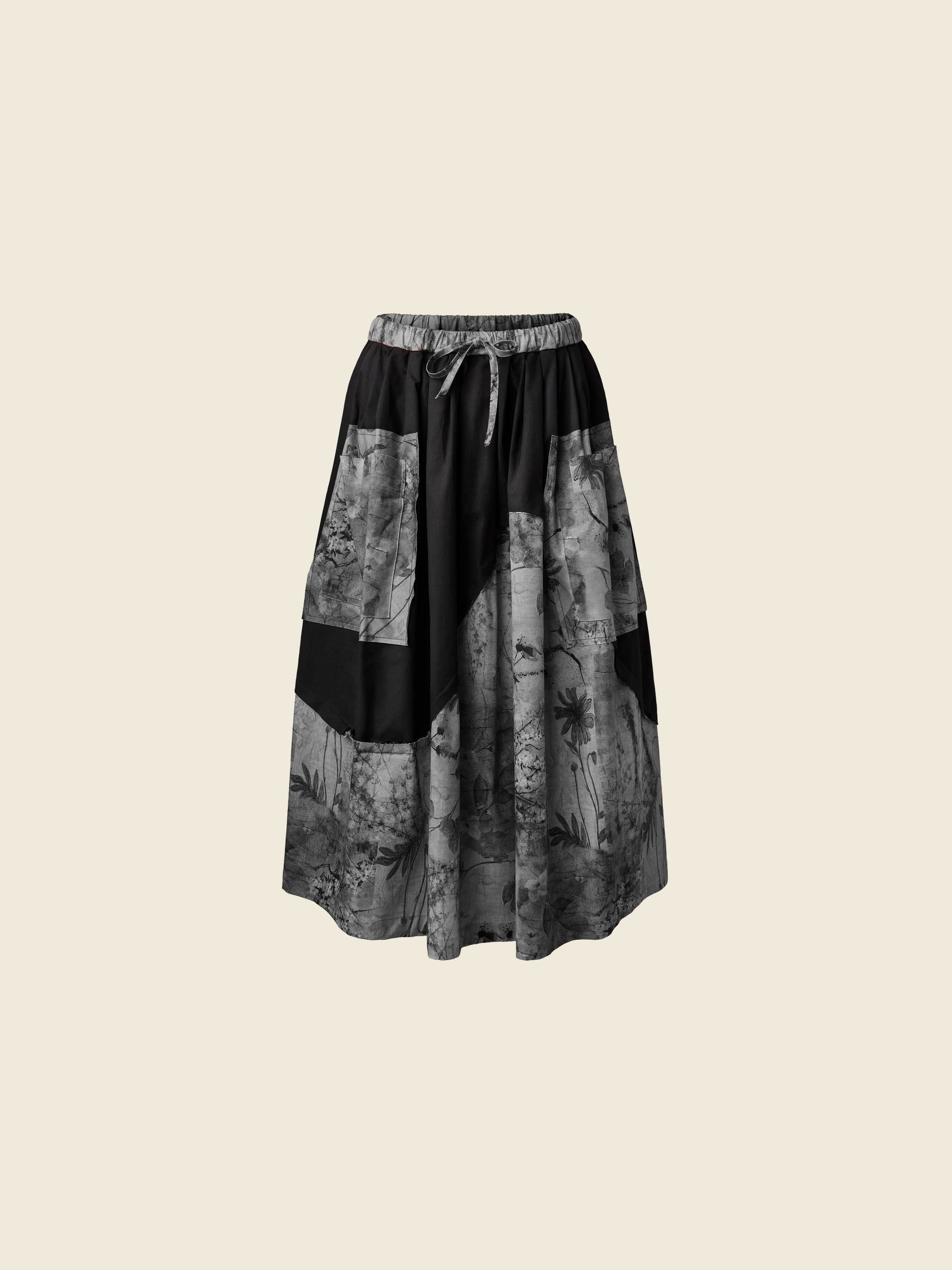 LONG FLORAL PATCHWORK SKIRT