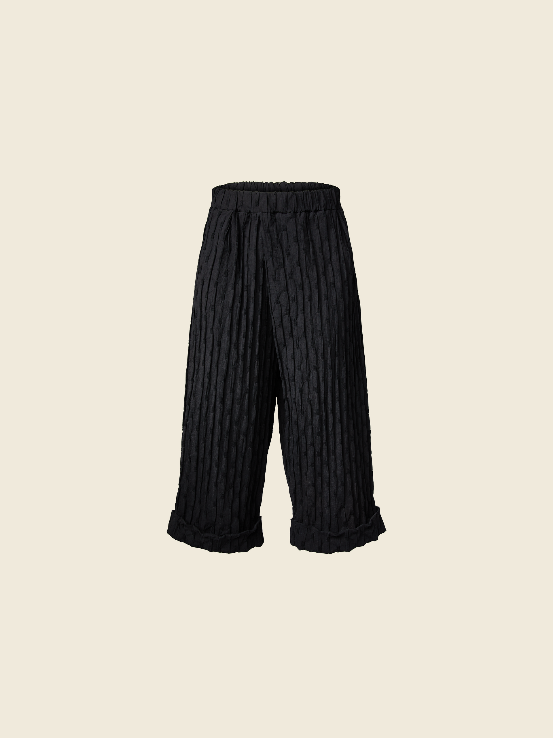ELABORATED FABRIC TROUSERS