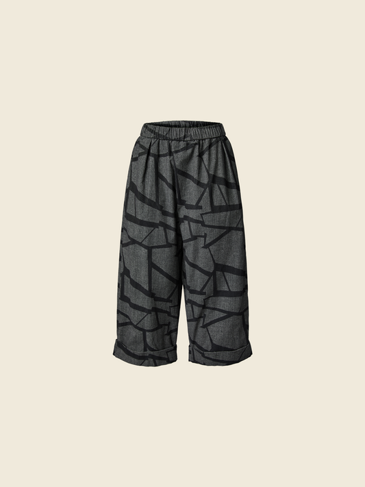 COTTON TROUSERS WITH GEOMETIC PATTERN