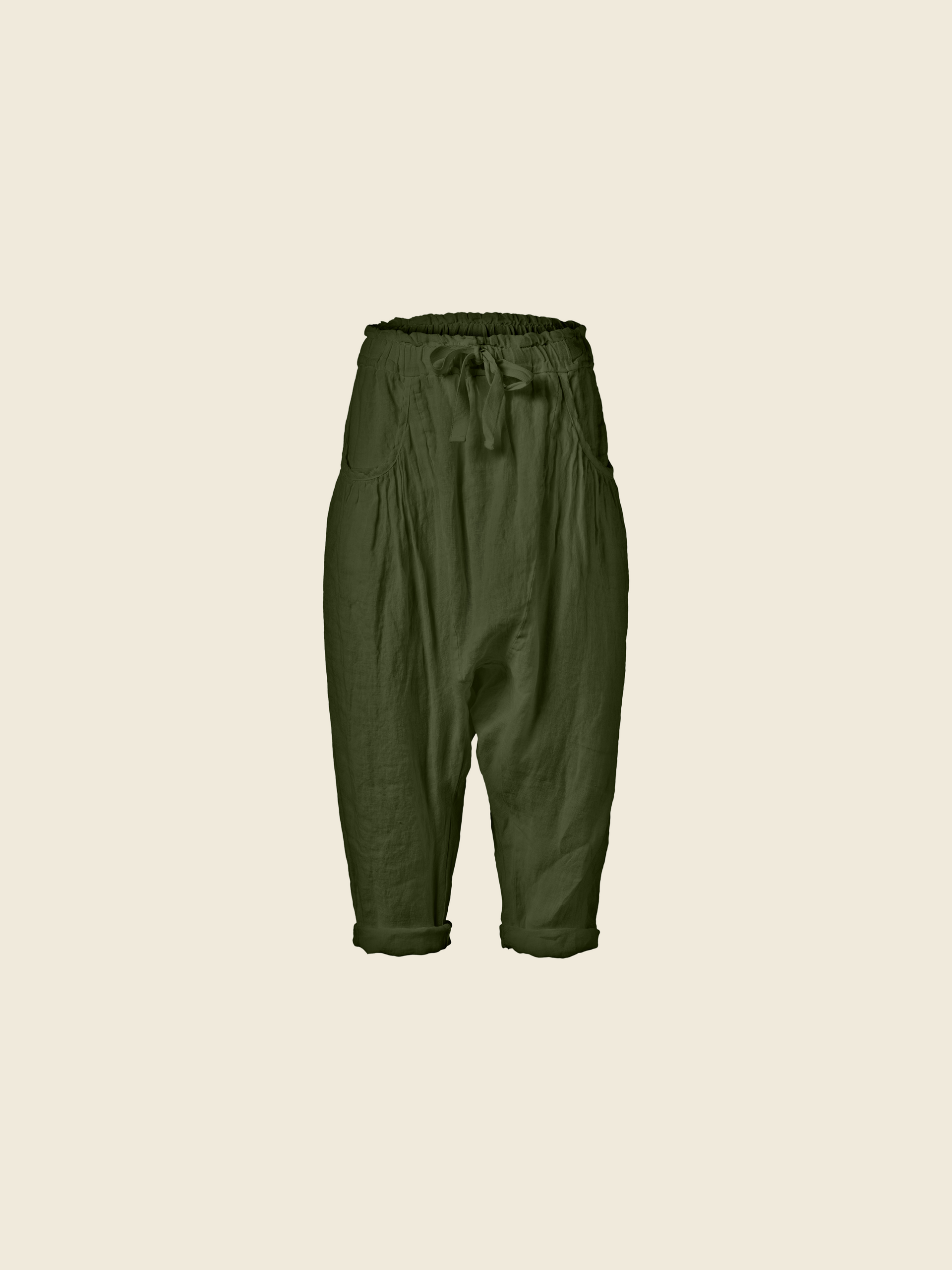 LINEN PANTS WITH LOW CROTCH