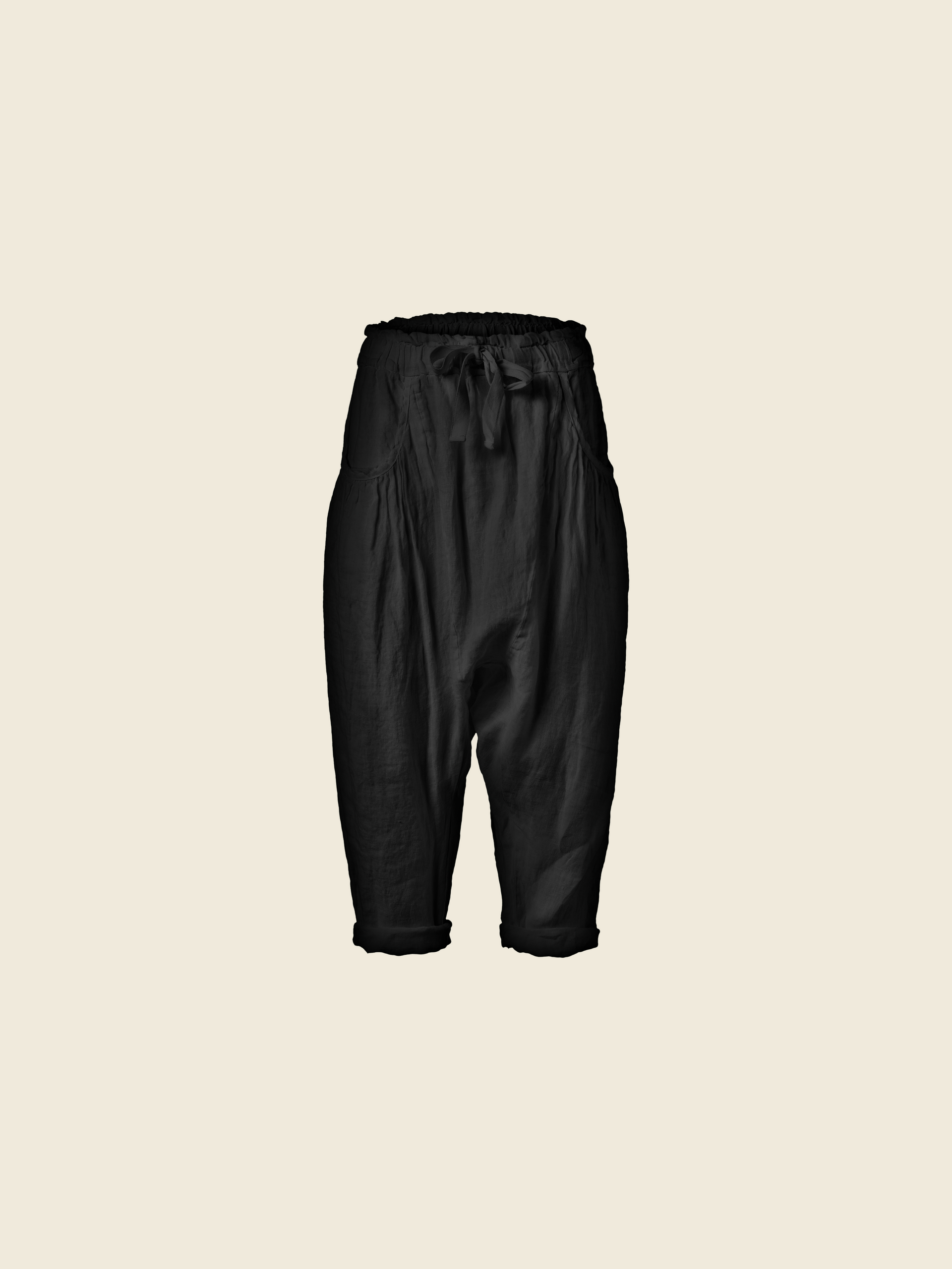 LINEN PANTS WITH LOW CROTCH