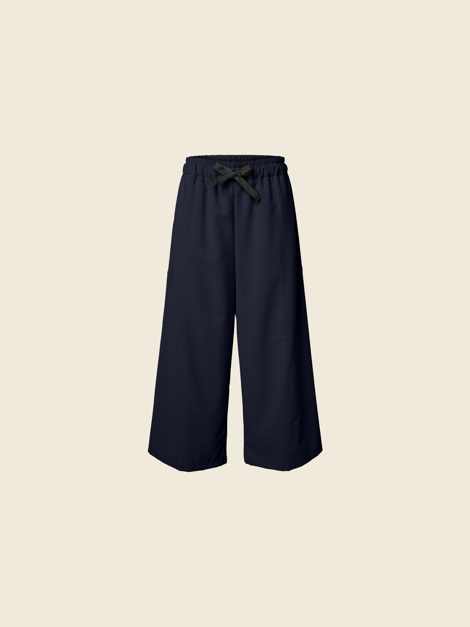 罗缎抽绳粘胶纤维混纺长裤