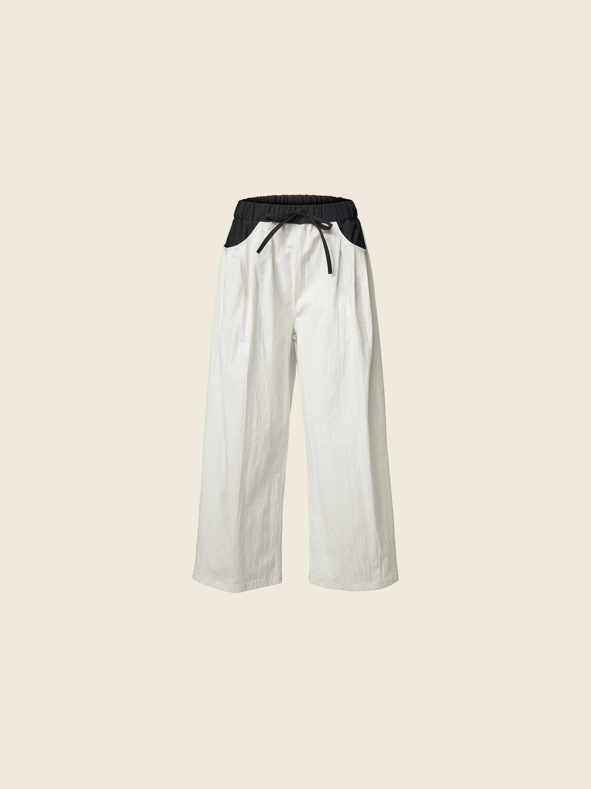 TROUSERS WITH CONTRASTING ELASTIC WAISTBAND