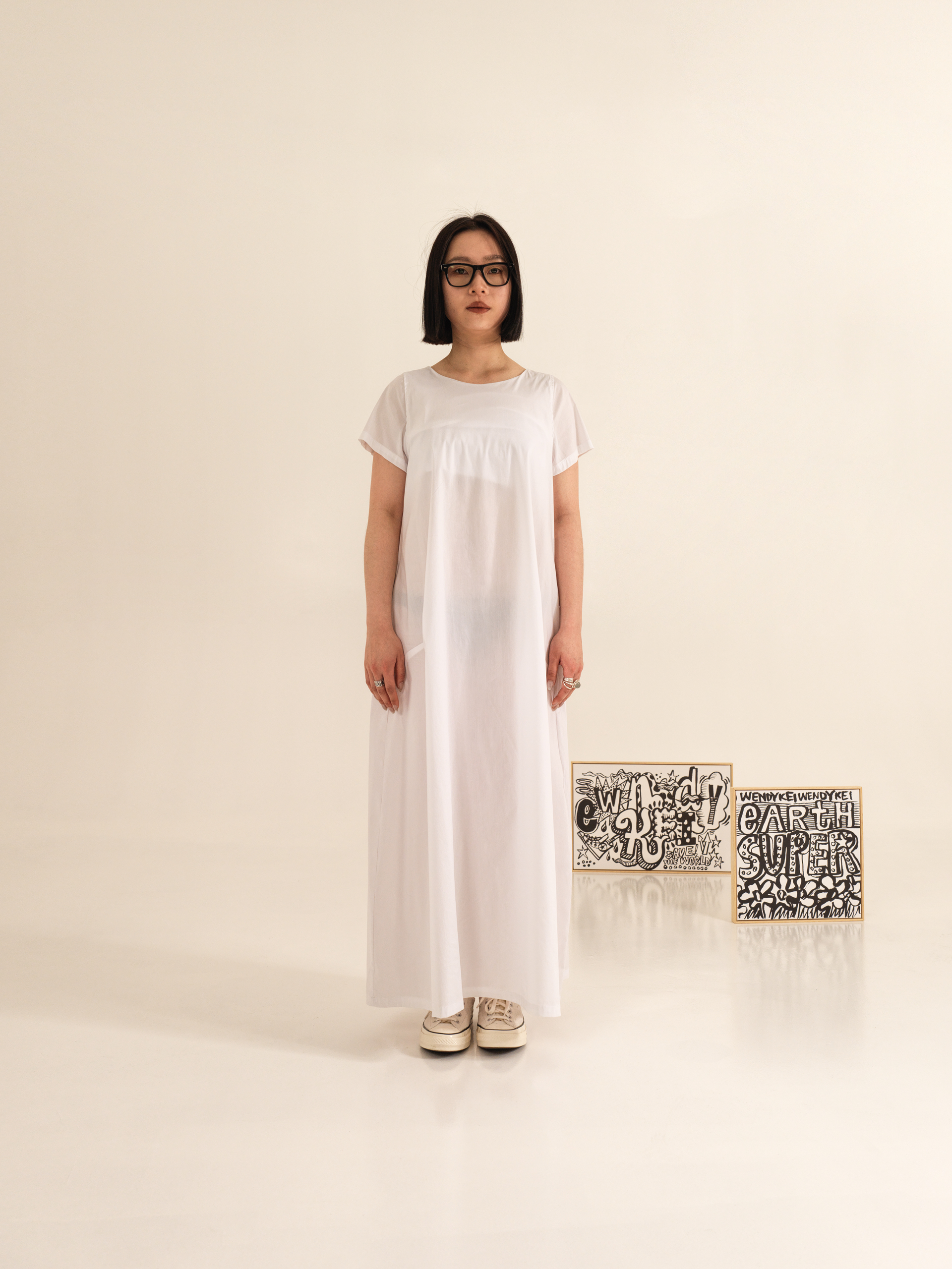 LONG DRESS IN COTTON POPLIN