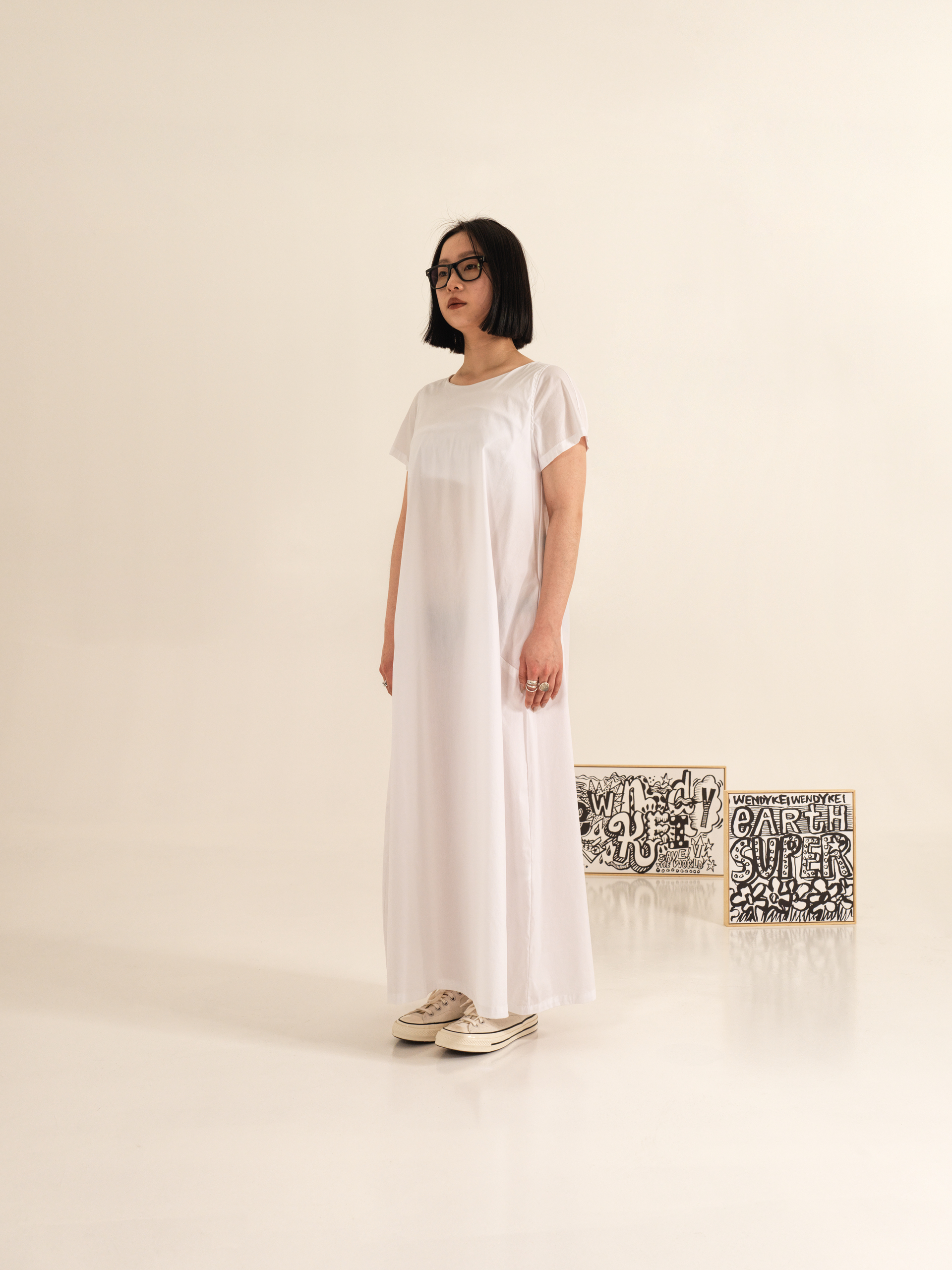 LONG DRESS IN COTTON POPLIN