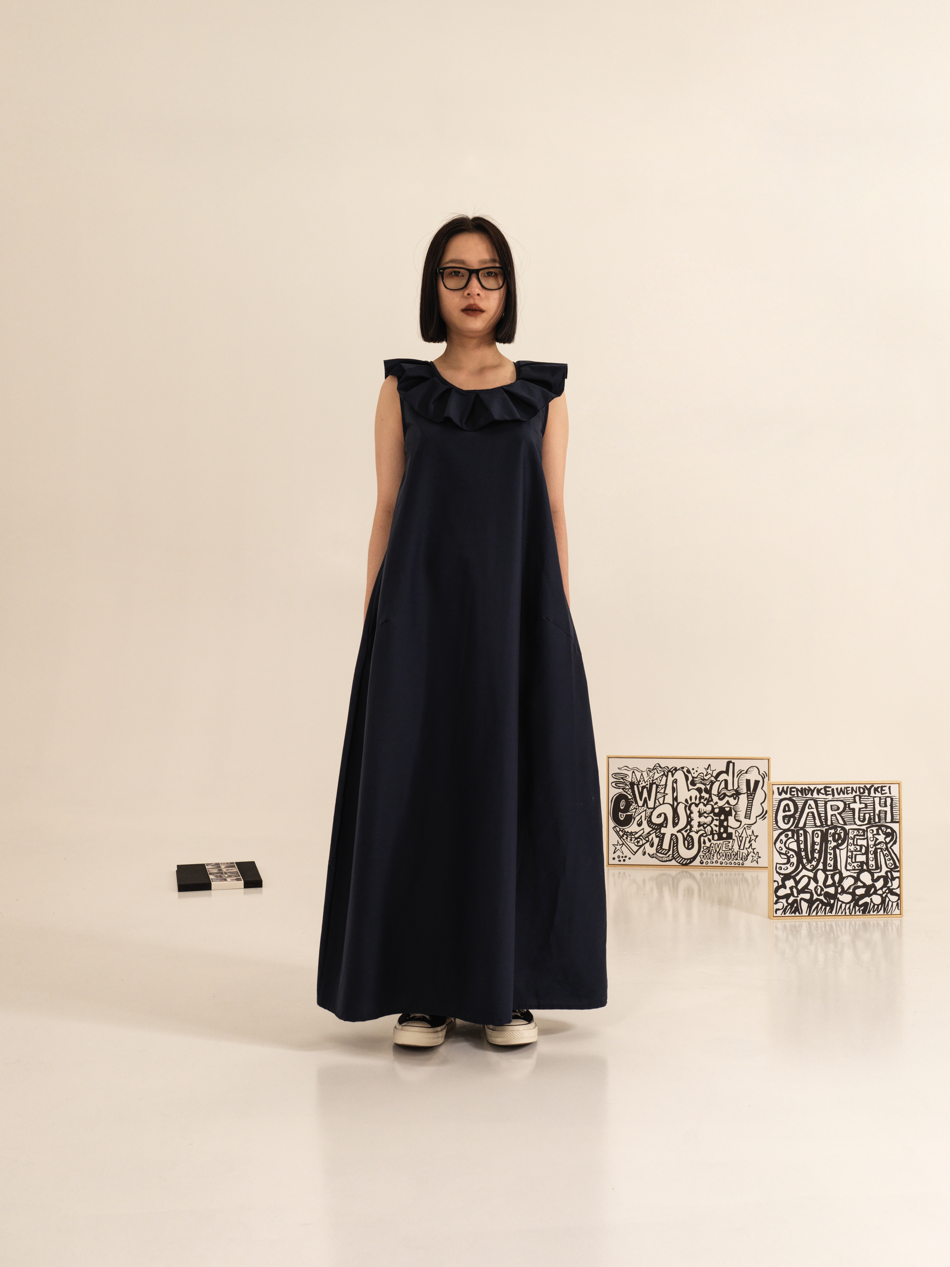 DRESS WITH ROLL COLLAR