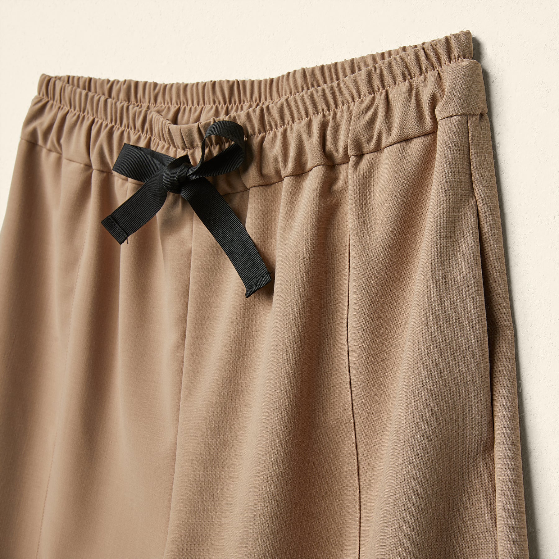 罗缎抽绳粘胶纤维混纺长裤