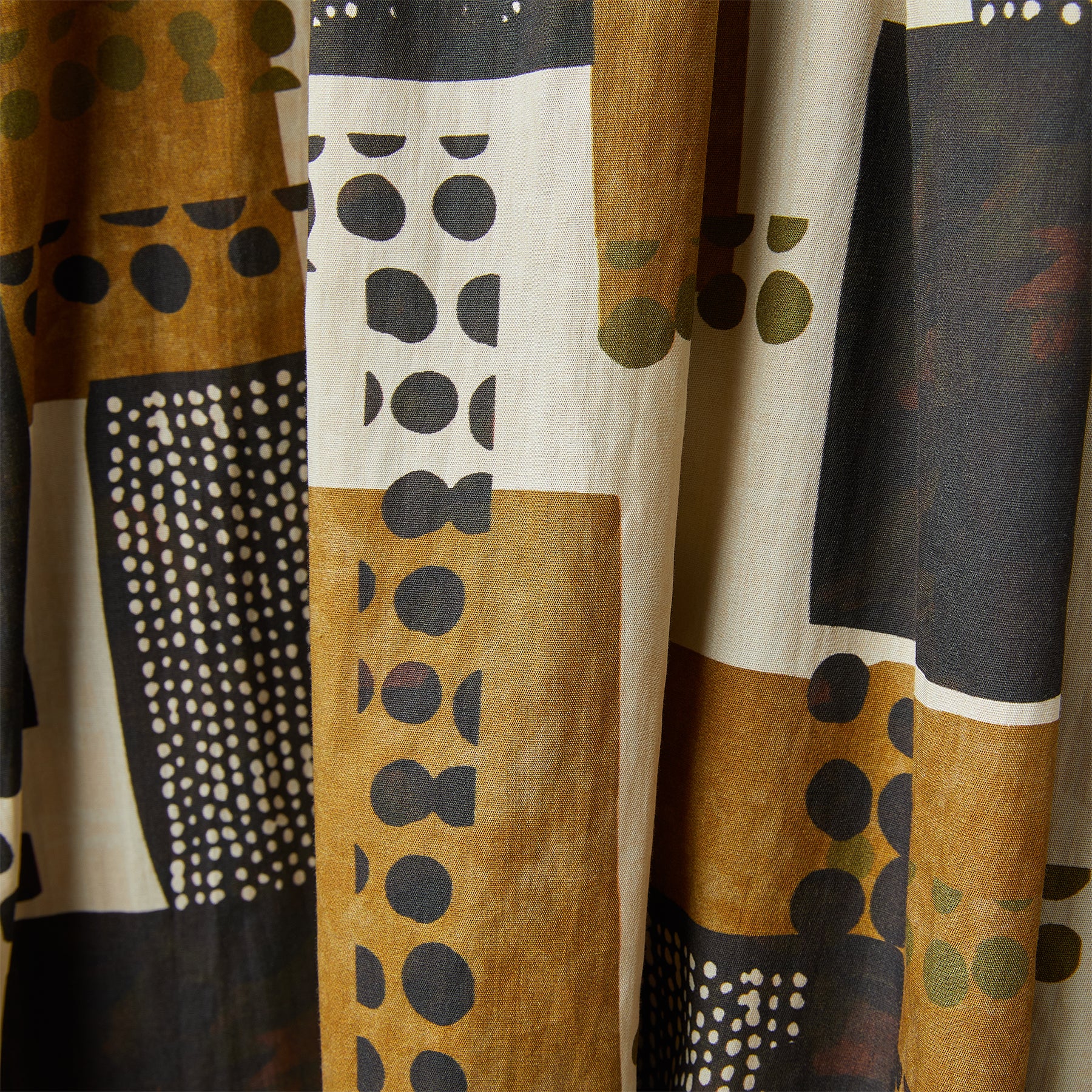 MAXI BLOUSE IN GEOMETRIC PATTERN FABRIC