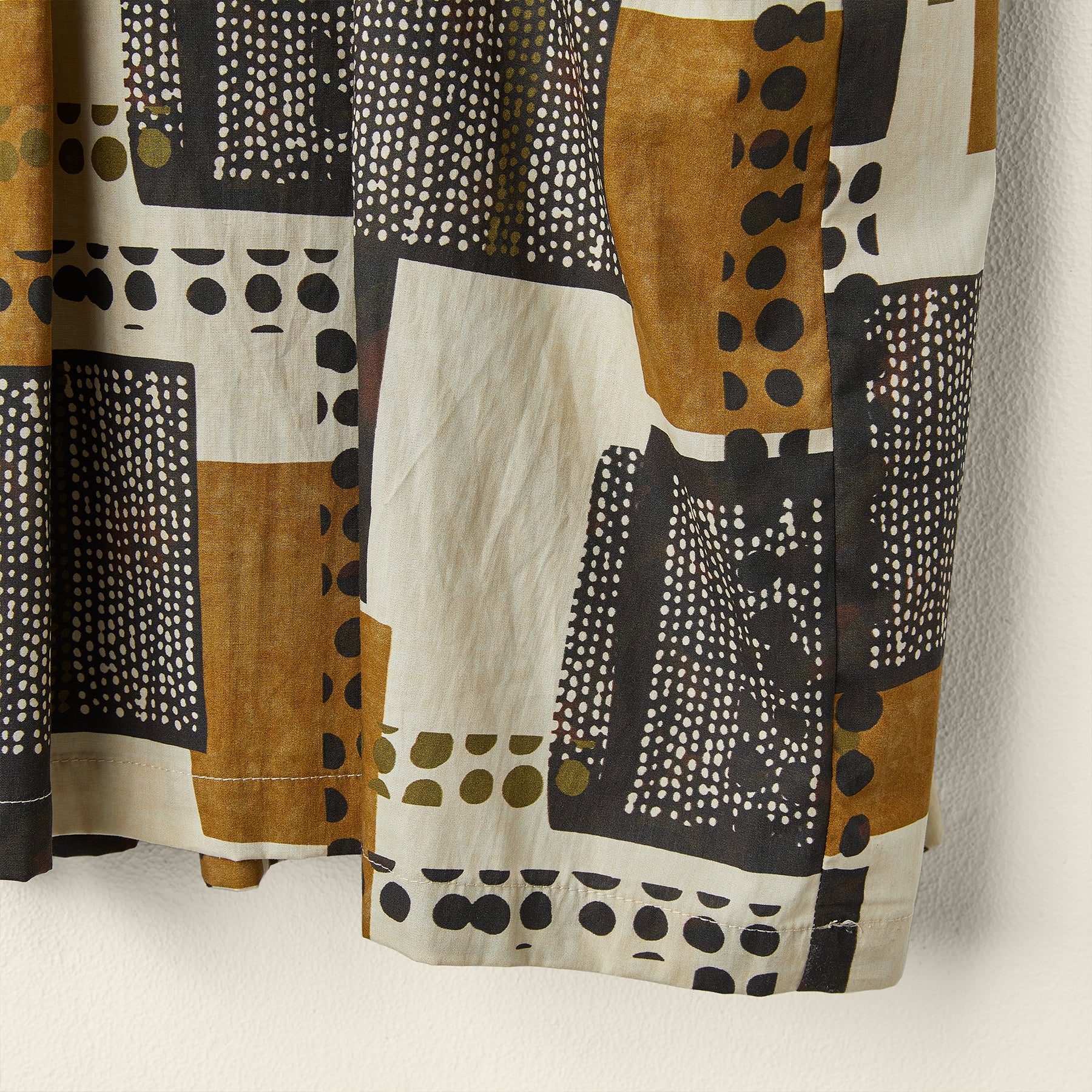 MAXI BLOUSE IN GEOMETRIC PATTERN FABRIC