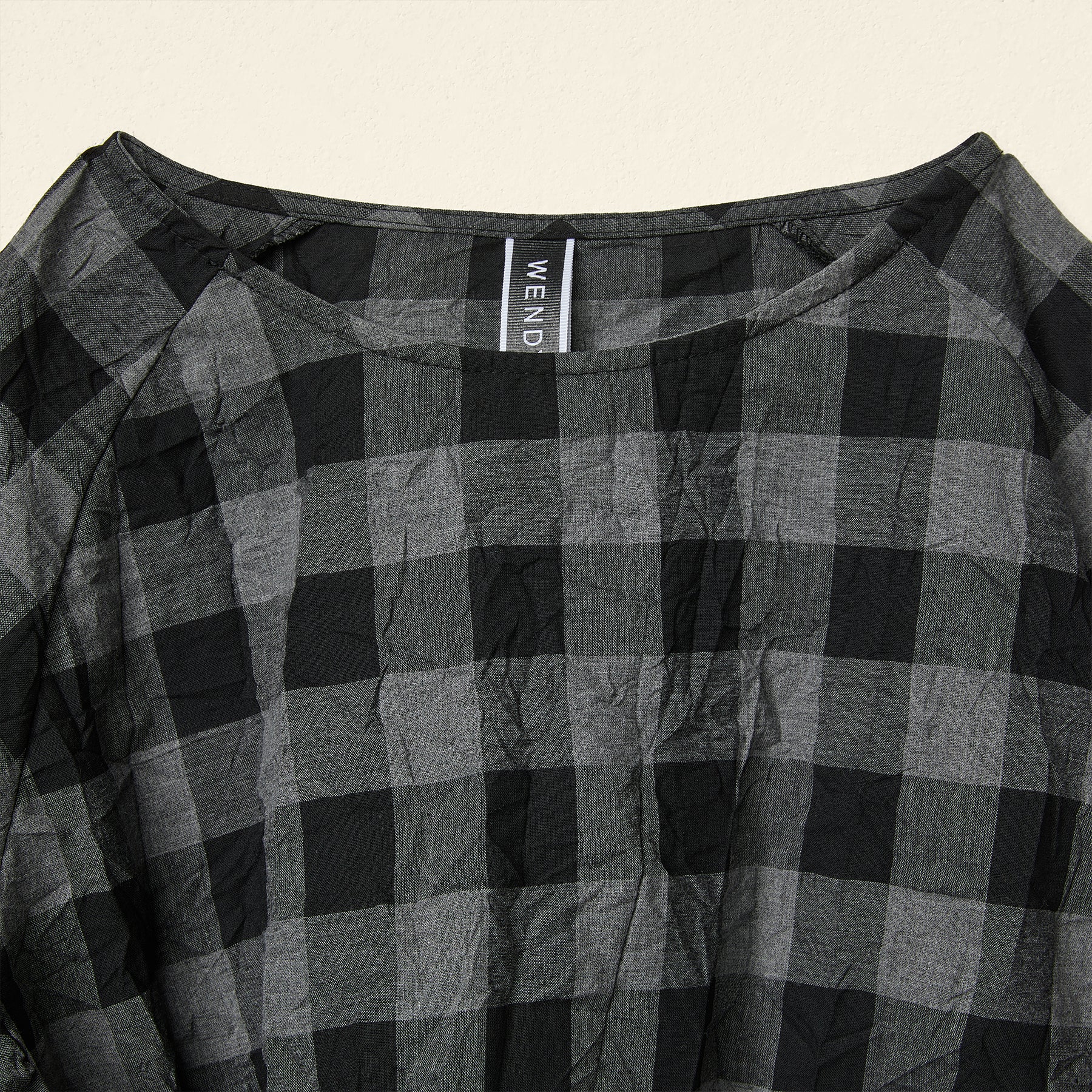 BELL SLEEVES CHECKED BLOUSE