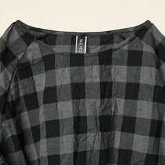 BELL SLEEVES CHECKED BLOUSE